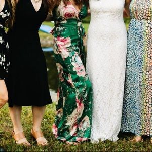 Free People emerald and rose jumpsuit